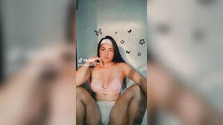 NSFW TikTok: @thamynatural thamy ☘️ leg spread #3