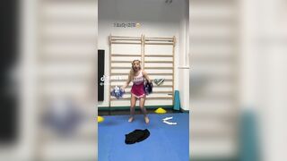 NSFW TikTok: @sweeetestlilly cheerleader underwear oops panties gstring #2