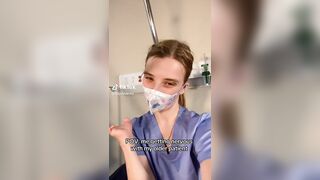 NSFW TikTok: Nurse leg spread shaved pussy @itsjustacna Sarah♥️♥️♥️♥️ #4