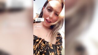 NSFW TikTok: Hot blonde teasing panties leg spread upskirt @jennflixx JennFlixx #2