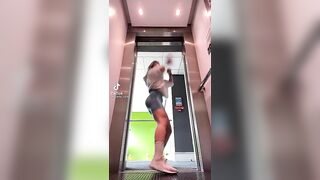 Elevator dance but with biker shorts