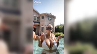 Sexy TikTok Girls: Big white bikini or big titties in a small white bikini #2