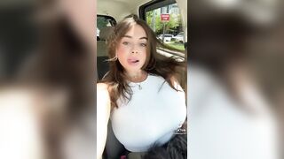 Sexy TikTok Girls: Big tits in the car #3