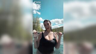 Sexy TikTok Girls: Stacked Brunette In The Pool #3