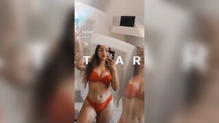 Sexy TikTok Girls: Tanned teen hispanic body in red bikini #2